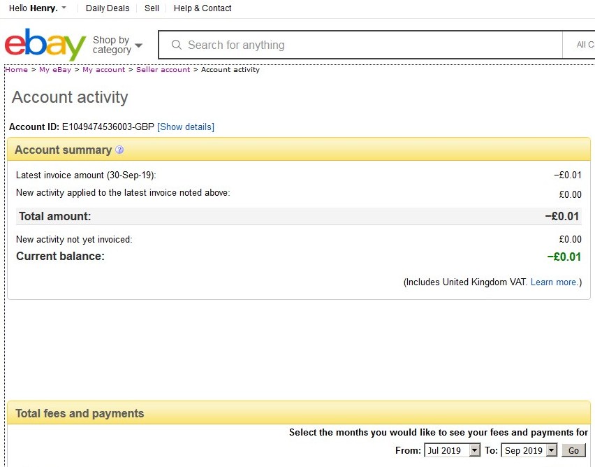 Mysterious 0.01 ebay account
                          balance designed to stop you closing the eBay
                          account