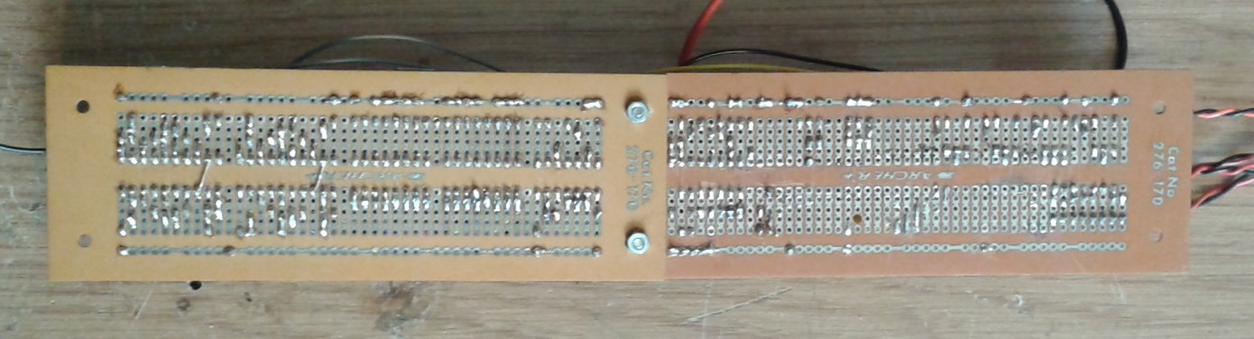 Rear View of Archer / Tandy /
          Radio Shack Breadboard Type PCBs Cat No. 276-170