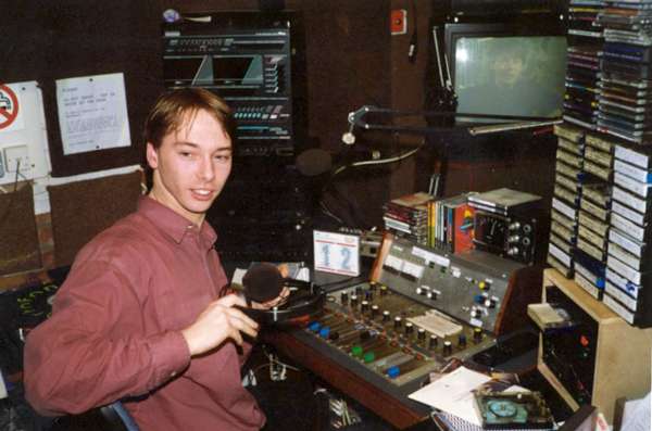Paul Morris in Radio Glen studio 1
        circa 1993